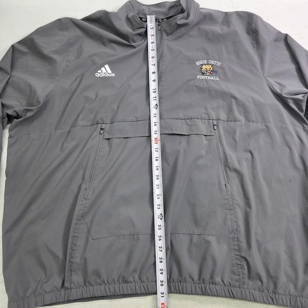 Adidas Bogue Chitto Football Pullover‎ Windbreaker Mens 4XL Gray Half Zip Jacket